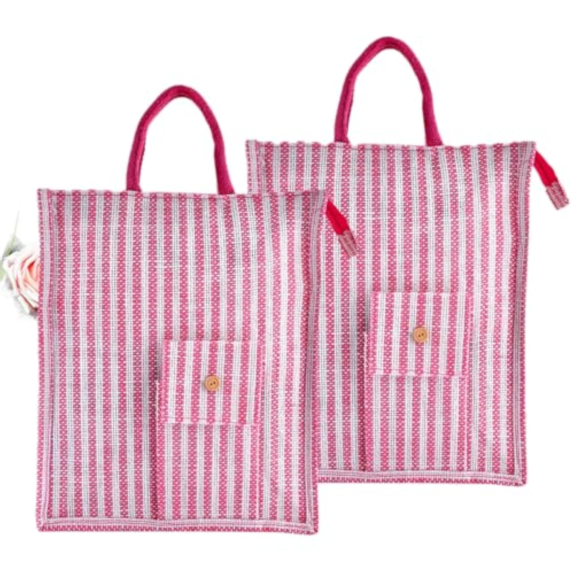 Shopping Bag | Jute Carry Bag with Zipper Closure, Medium Size
