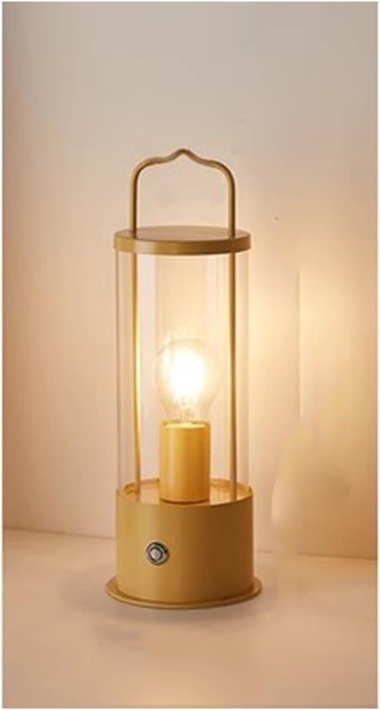 DFAEEKIYO Desk lamp Bedside Table Lamp Outdoor Balcony Patio Roof Metal Handheld Horse Desktop Touch Rechargeable Lamps Light(Yellow)