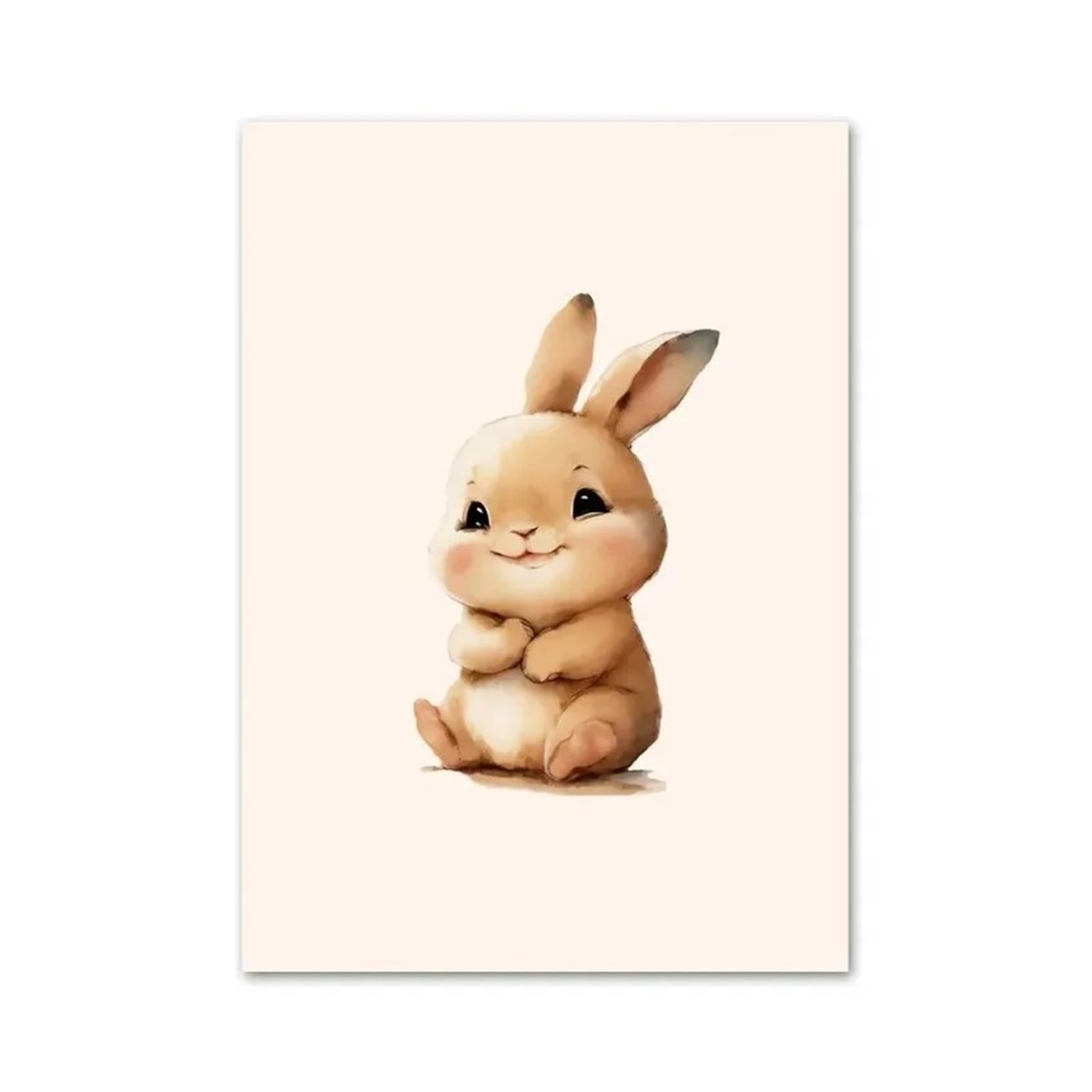 XENITE Wall Art Canvas Prints Bear Rabbit Deer Raccoon Posters Nursery Cartoon Cute Wall Art Print Picture Children Kids Room Decor(F,30x40cm)