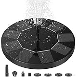 Solar Bird Bath Fountain Pump, 2025 Upgrade 2.5W Solar Fountain with 6 Nozzle, Standing Floating Powered Water Pump for Bird Bath, Garden, Pond, Pool, Outdoor
