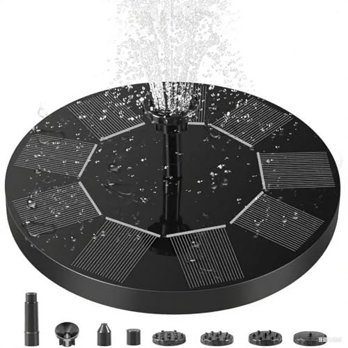 Solar Bird Bath Fountain Pump, 2025 Upgrade 2.5W Solar Fountain with 6 Nozzle, Standing Floating Powered Water Pump for Bird Bath, Garden, Pond, Pool, Outdoor
