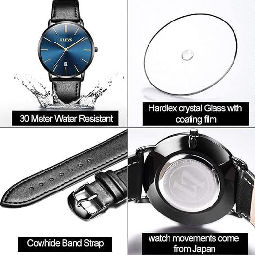 Image of OLEVS Womens Watch Minimalist Simple Slim Thin Original Analog Quartz Dress Wrist Watches Stainless Steel Mesh or Leather Strap Waterproof Watches for Ladies