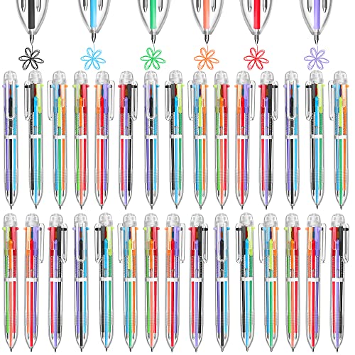 Aodaer 36 Pieces Multicolor Ballpoint Pens 0.5 Mm 6 Colors Transparent Barrel Ballpoint Pen 6-In-1 Multicolor Retractable Ballpoint Pens For Office School Supplies Gifts #TOP21