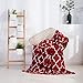 Valerian Luxury Velvet Super Soft Light Weight Blanket Prints Fleece Throw - All Year Round Home Decor, Fuzzy Warm and Cozy Throws, Couch and Gift, 50 x 60 inch, Quatrefoil Burgundy
