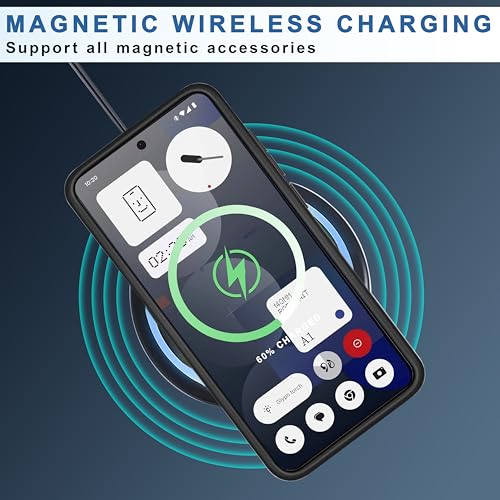Image of CEDO Backcover for Nothing Phone 3a (5G) | Compatible with Magsafe Wireless Charging | Camera Protection Shockproof Case | Magnetic Ring Lock Transparent Acrylic Clear Backcase (Black)