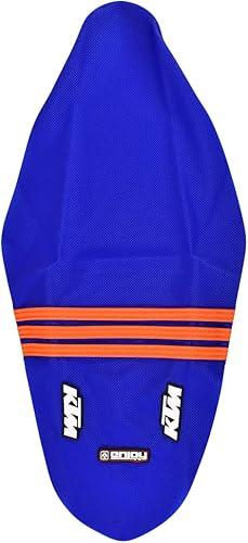 Miniatura 2 de Enjoy Mfg Funda de asiento  Compatible con KTM SX 2011-2015  SXF Blue TLD  3 Orange Stripes Logo #47 Logo