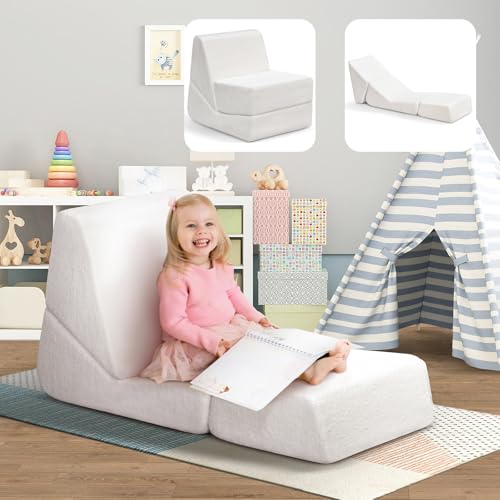 Skypatio Kids Toddler Couch Chair Fold Out, Child Comfy Plush Chair Converts Into Kids Recliner, Soft Toddler Reading Chair for Girls and Boys