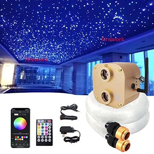 Firework Bluetooth New Upgraded 20W Twinkle Dual Port Starlight Headliner Light Kit With App/Remote Music Mode Rgbw Led For Car Home Ceiling Decoration, Mixed 920Pcs (0.03In+0.04In+0.06In) 13.1Ft #TOP29