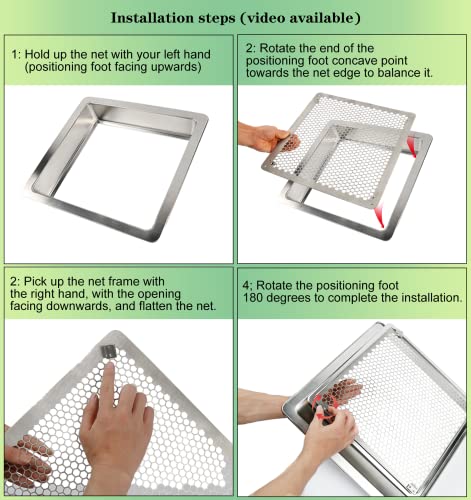 Soil Sifter Strainer Sift Screen Composter - Stainless Dirt Sifter,16"Rock Sifter,Bonsai Sifter For Gardening,Metal Soil Sieve Set,2 Interchangeable Net Compost Sieve,Substitute Wooden Garden Sifter. #TOP1