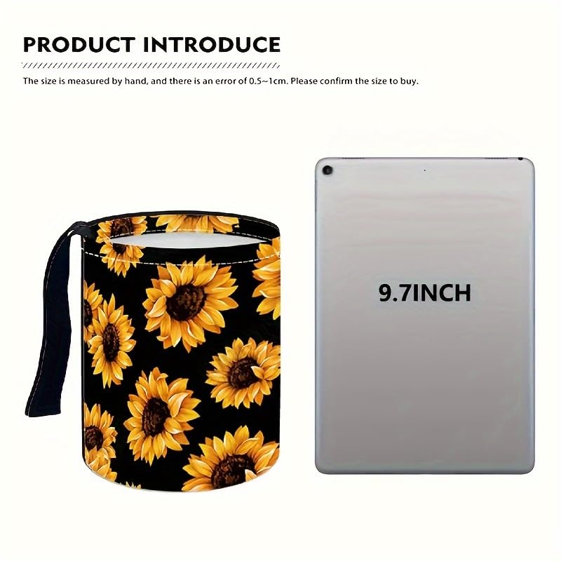 Image of Portable Reusable Waterproof Car Trash Bin, Multipurpose Vehicle Organizer, Road Trip Essentials (sunflower2)
