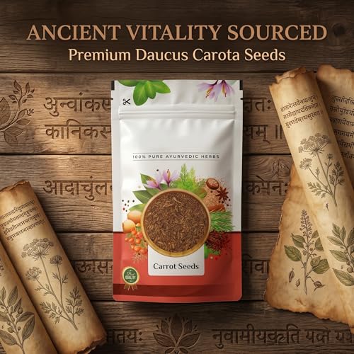 Image of IndianJadiBooti Edible Carrot Seeds | For Good Skin Health & Immunity Benefits - Gajar ke Beej for Eating- Daucus carota | 100 Grams