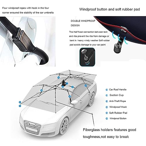 Auto-Regenschirm-Zelt, beweglicher Carport, zusammenklappbar, tragbar, for Schutz von Autos, Auto-Regenschirm, sonnenfeste Auto-Überdachung, winddichter Anti-UV-Carport-Überdachungs-Sonnenschutz – Bild 4