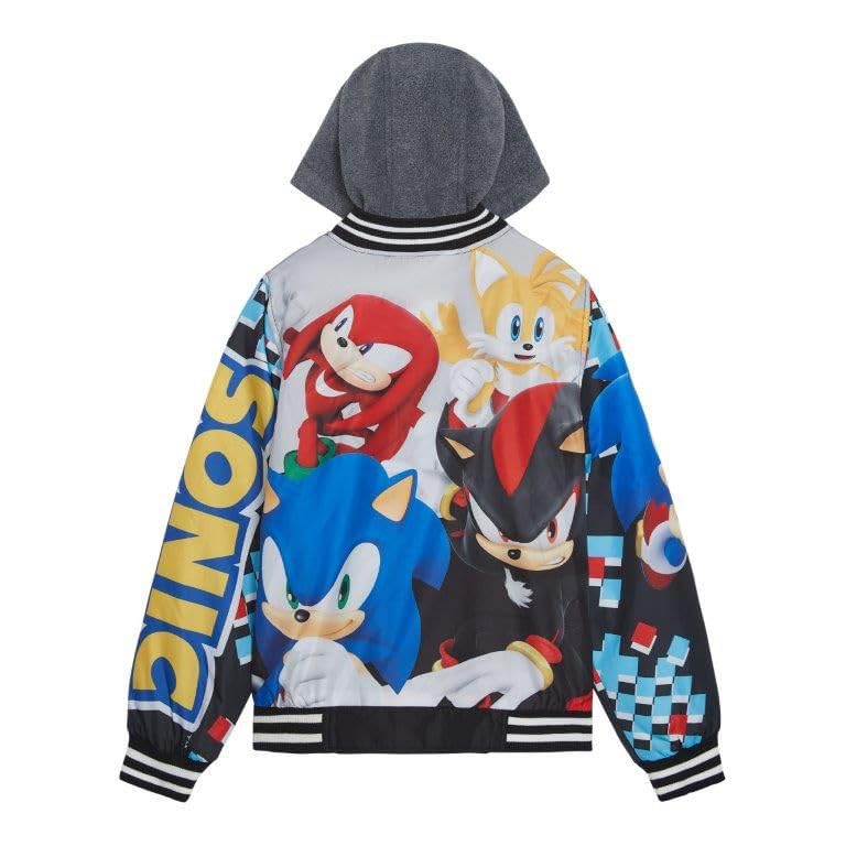 Sonic The Hedgehog Boys' Bomber Jacket Button-Up Varsity Jacket3