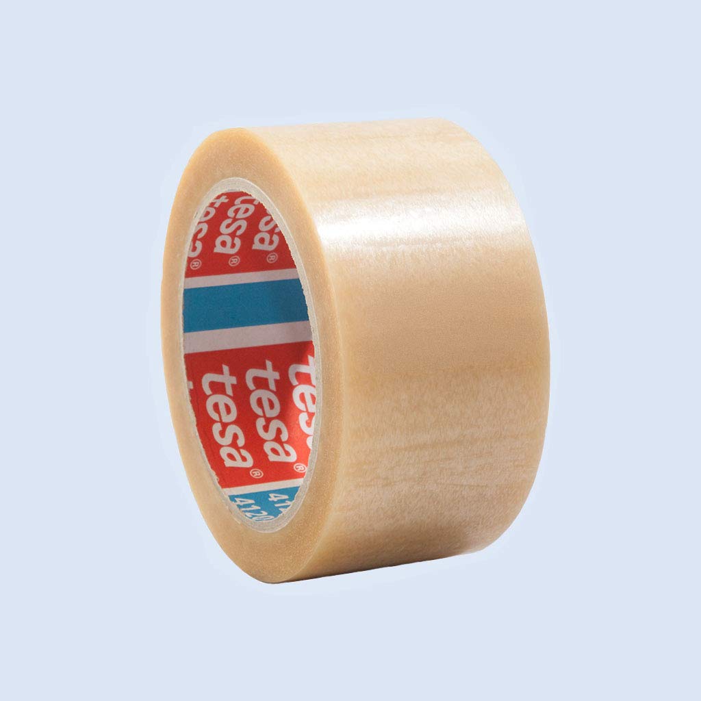 36 x tesa 4120, tesapack PVC Packband Paketband Verpackungsklebeband, 50mm x 66m, Abmessungen:50mm x 66m. transparent