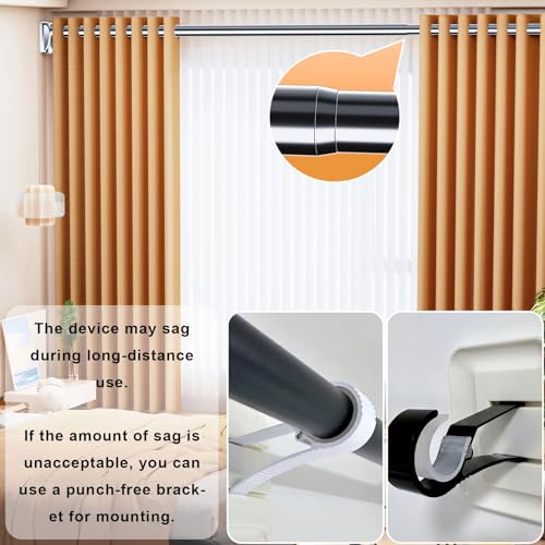 Tringle rideau extensible sans perçage acier inoxydable pour douche gris - 5