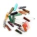 12pcs Healing Pointed Chakra Beads Pendants Point Bullet Shape Crystal Teardrop Stone Random Color Beads Pendant (Mixed Color)
