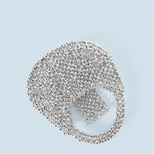 Bolso de mano cuadrado de mujer plata miniatura 5