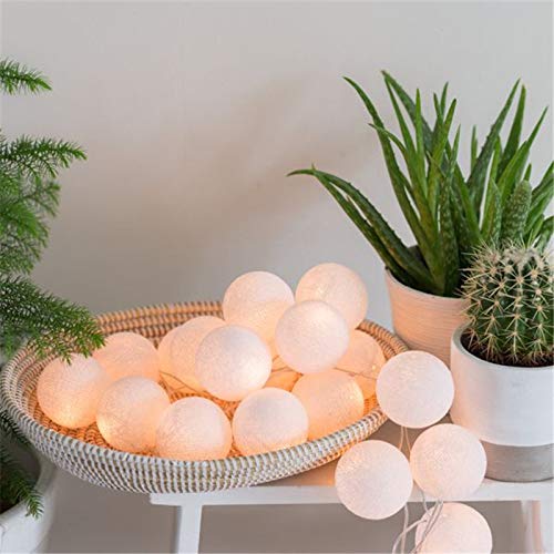 Romantic Cotton Ball String Lights, DOTBUY LED Xmas Fairy Lights Christmas Decoration Battery Operated for Indoor outdoor Holiday Party Decor Garlands (Warm white,1.8M/10LED) — image 1