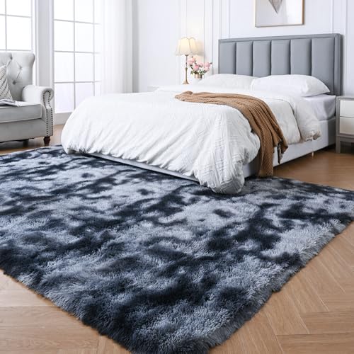 Fluffyrug 5x7 Grey Shag Bedroom & Living Room Rug