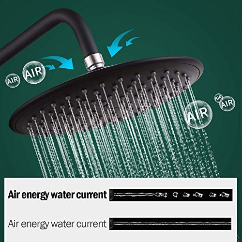 Ensemble de douche noir mat et mitigeur laiton encastrable de douche