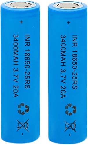 Miniatura 2 de Paquete de 2 baterías recargables 18650 de 3.7 voltios 3400 mAh 18650 batería de iones de litio para linternas, faros, timbres de puerta