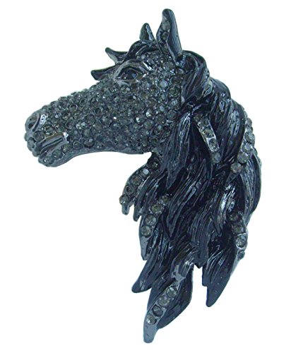 Image of Art Style 2.76 inch Horse Brooch Pin Pendant Rhinestone Crystal BZ6535