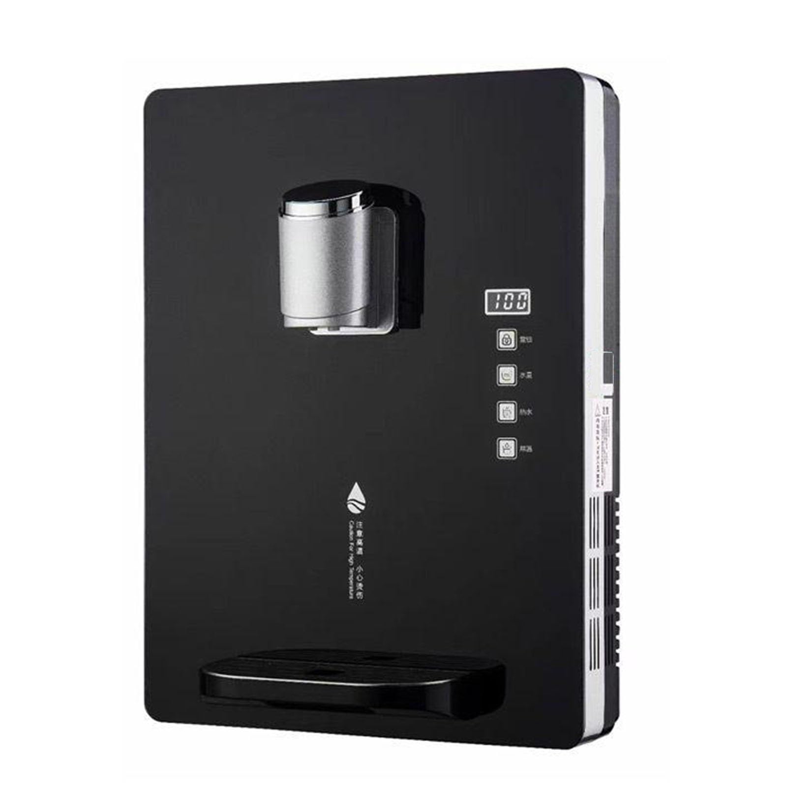 Dispensador de agua de pared con alimentación de red, calentador de agua potable, con bloqueo electrónico for niños, control táctil, for agua caliente y fría, ideal for comedores, hogar(Black)