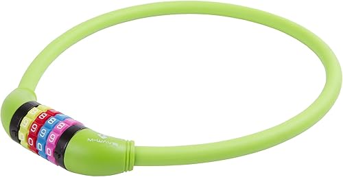 Miniatura 8 de Cerradura de combinación espiral cubierta de silicona M-Wave en varios colores Azul,Púrpura,Negro