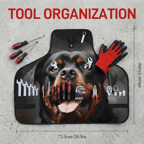 Delantal con diseño Rottweiler para taller, unisex miniatura 2