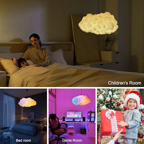 Image of 3D Big Cloud LED Light Kit with Music Sync by Remote & APP Control RGB Multicolor Changing Strip Lights, DIY-Free Cool Decor for Bedroom, Living Room, Kids & Adults. (2 Set)