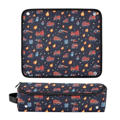 Bolso de viaje y tapete resistente al calor Fire Collection Firefighter para herramientas de cabello como planchas y rizadores miniatura 3