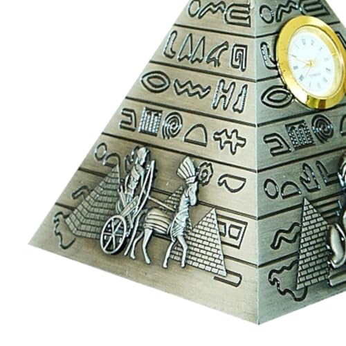 Reloj de escritorio egipcio EXCEART elegante de aleación para adorno de mesa 4