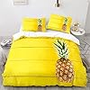 Duvet Cover Queen Size Yellow Pineapple Soft Breathable Microfiber Comforter Cover for Aldult Kids, Bedding Sets with Zipper Closure Quilt Cover 90"x90" + 2 Pillow Shams 20"x 26" 51MXDekeMWL. SS100