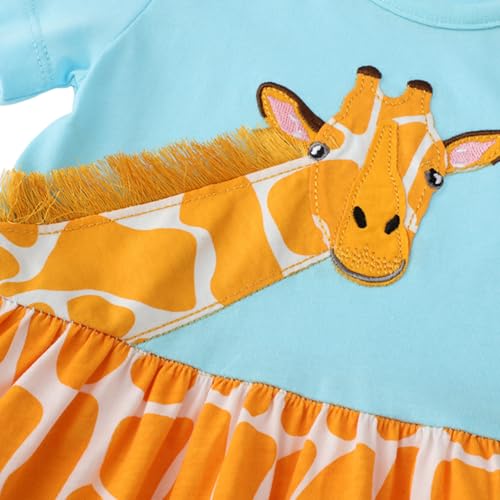 Toddler Girl Summer Dress Little Girls Cotton Short Sleeve Dresses Casual Midi Sundress for Kids 2-7 Years4