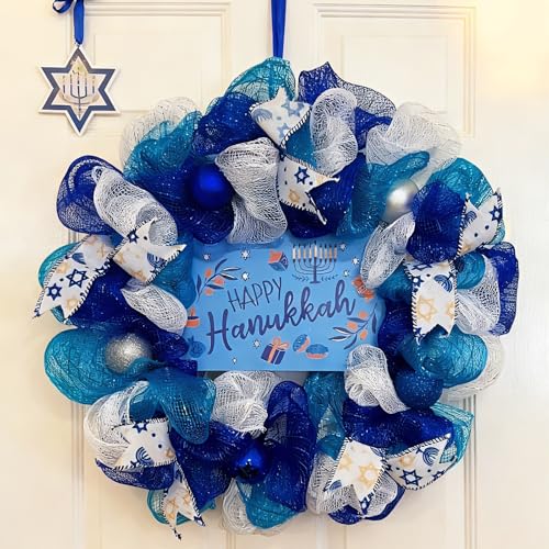 Hanukkah Wreath (Blue/Silver)