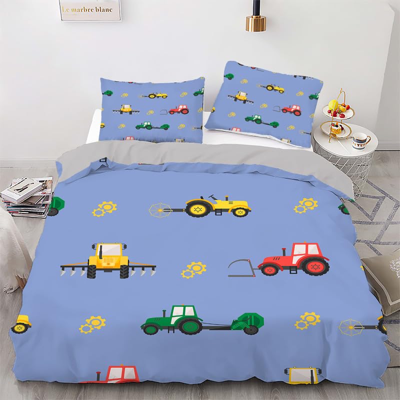 Housse de couette 220x240 bleu en microfibre pour un linge de lit doux et sans repassage