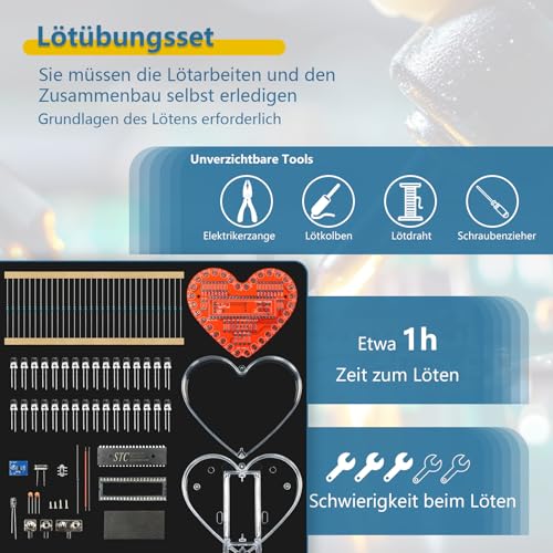 Kit de soudage LED cœur EIELE changeant de couleur pour débutant