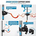 Suchtale 2 Bike Rack, Bicycle Rack, Bike Storage Rack for Garage, Gravity Bike Stand, Indoor Bike Organizer, Floor Vertical Bicycle Holder, Adjustable Wall Mount Cycle Hanger for Road Mountain Bikes - Image 4