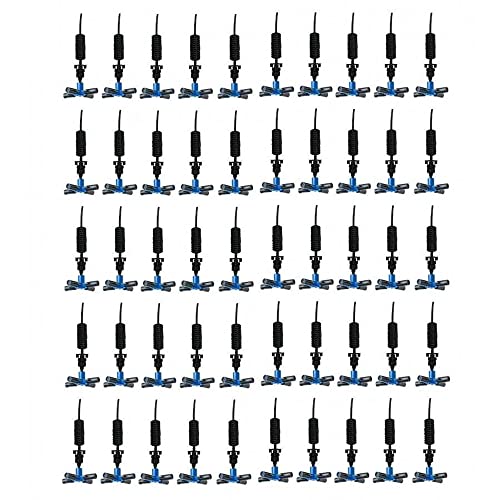 [Pack 50] Nebulizador fogger de 4 Salidas. Sistema de enfriamiento Profesional agrícola por nebulización. Nebulizador de riego con válvula Anti Drenaje. Radio de riego hasta 2mts