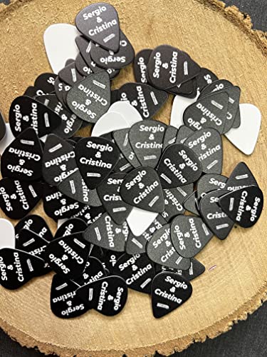 Uvimark - Artículos publicitarios - Merchandising - 50 Púas de guitarra Personalizadas - Regalos de Empresa - Detalles de Boda - Púas de Guitarra con Foto Cover