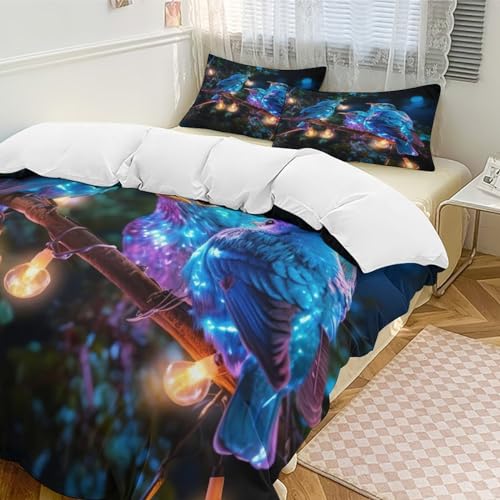 Parures de lit oiseau 220x240 housse de couette microfibre douce抗 active