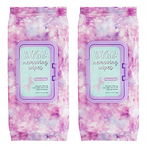 Beauty Concepts 2 Pack (60 Count Each) Magical Mint Facial Cleansing Wipes – Detoxifies Skin and Removes Makeup – Flip Top Pack