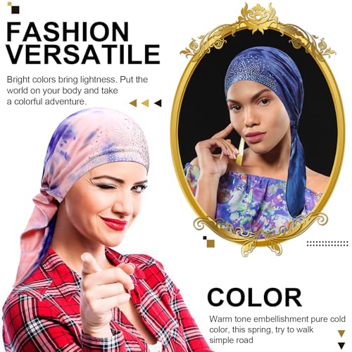 Image of Geyoga 6 Pcs Chemo Headwear for Women Pre-tied Head Scarf Headwrap, Tie Dye