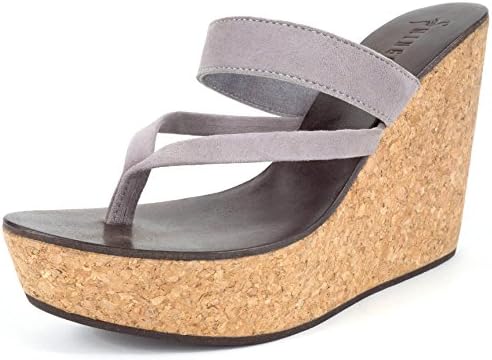 Women's Soft Suede Thong Cork Wedge Sandal