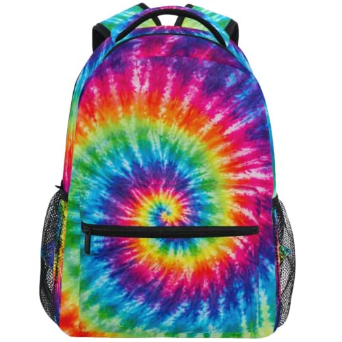 ZZKKO Tie Dye Colorful School Backpacks Book Bag for Boys Girls Travel Hiking Camping Daypack Work Laptop Backpack