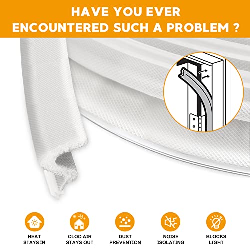Weather Stripping Door Seal Strip V-Shaped, Ablink Weather Stripping For Door Frame And Windows, Exterior Door Weather Stripping, Soundproof Door Seal Strip (19.8Ft-White) #TOP2