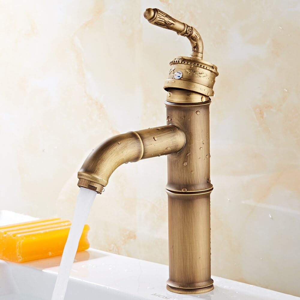 Robinet de lavabo JCAKES en laiton : fini le calcaire avec ce mitigeur rétro ZR237
