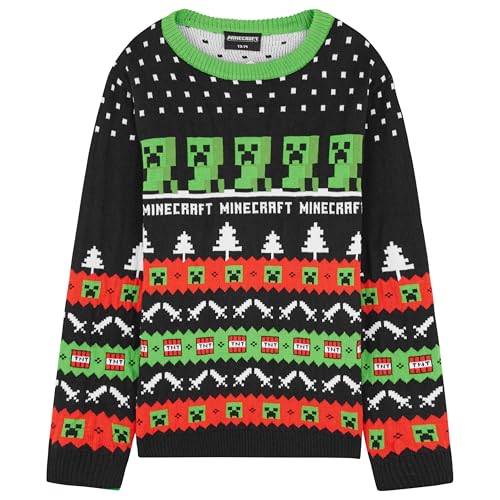 Minecraft Weihnachtspullover Jungen, Creeper Sweatshirt, Pullover Kinder...