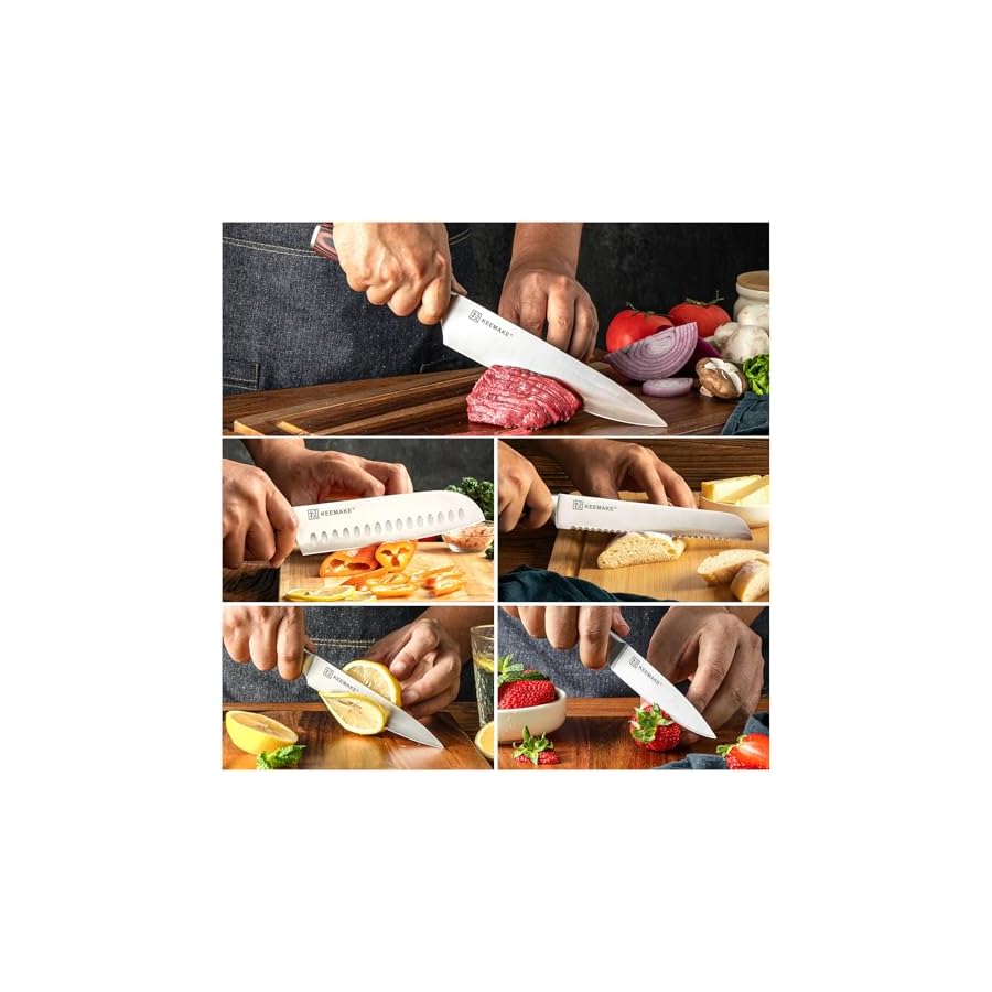 KEEMAKE-Kitchen-Knife-Set-of-5-14116-High-Carbon-Stainless-Steel-Professional-Chef-Knives-Set-Razor-Sharp-Japanese-Knife KEEMAKE Kitchen Knife Set of 5-1.4116 High Carbon Stainless Steel Professional Chef Knives Set - Razor Sharp Japanese Knife