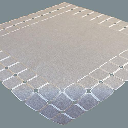 Tovaglia Natalizia Raebel 85x85 Cm Con Ricamo Alce, Alberi E Stelle – Grigio Chiaro E Argento, Perfetta Per Centrotavola